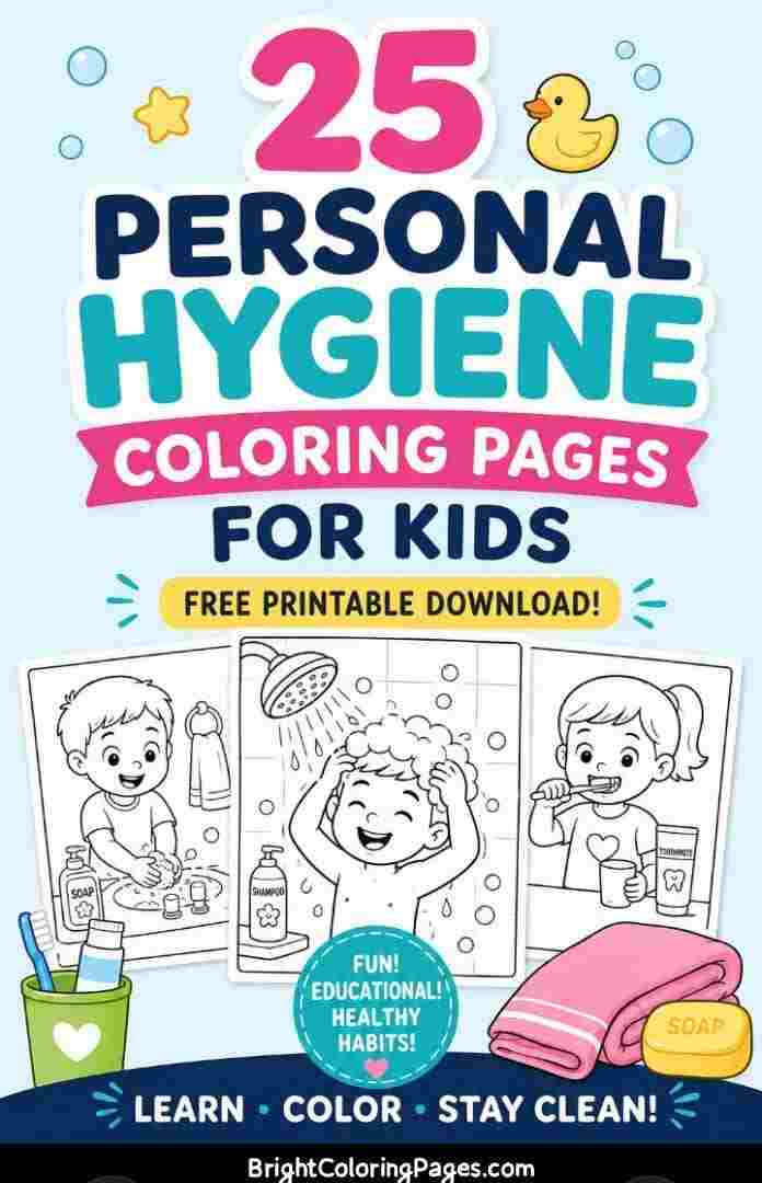 25 Personal Hygiene Coloring Pages For Kids (Free Printable Download)