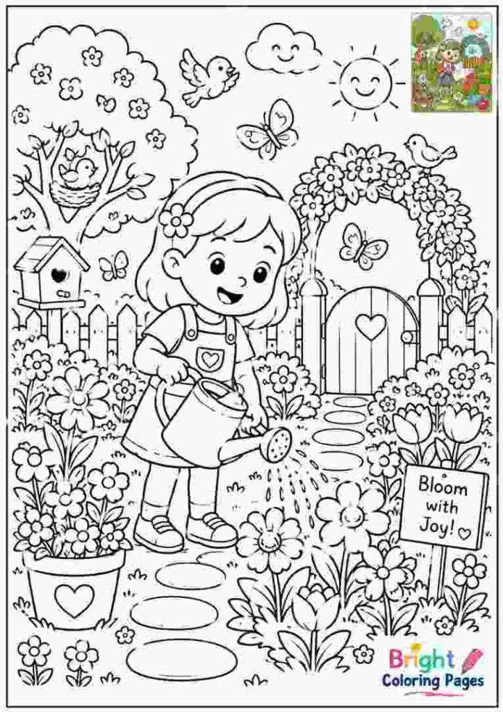 Garden Joy Coloring Page