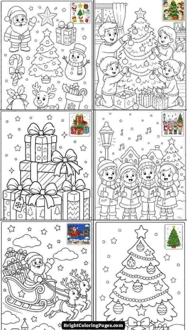 25 Cute Christmas Coloring Pages for Kids (Free Printable Download)