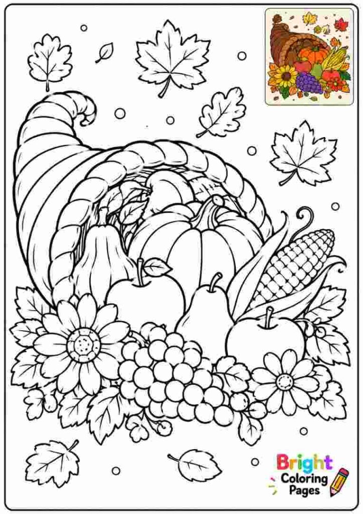 Cornucopia of Plenty coloring page 