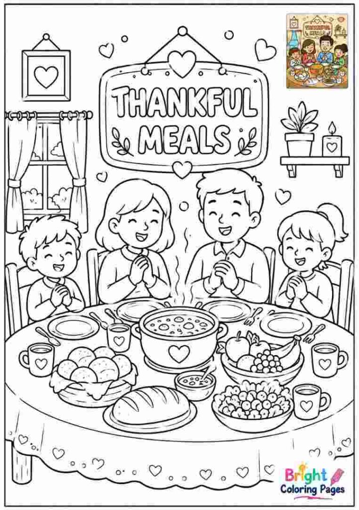 Thankful Meals Coloring Page