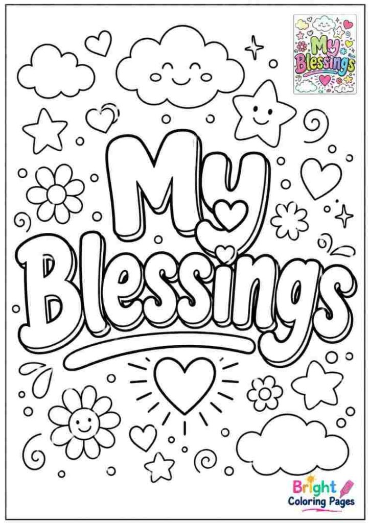 My Blessings Coloring Page
