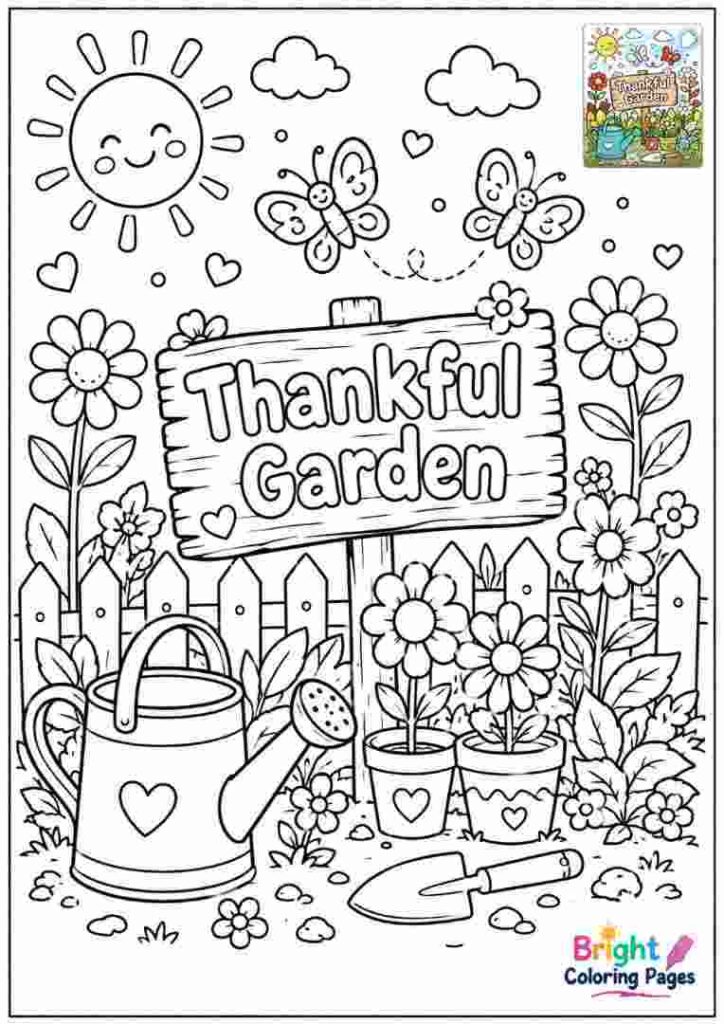 Thankful Garden Coloring Page