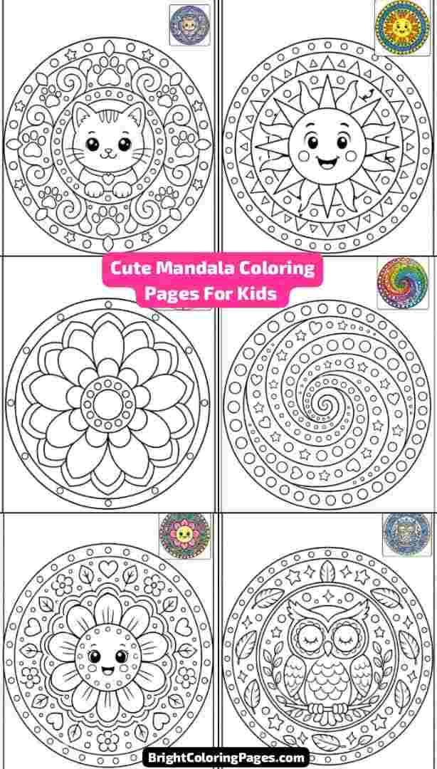 25 Cute Mandala Coloring Pages For Artistic Kids (Free Printable Download)