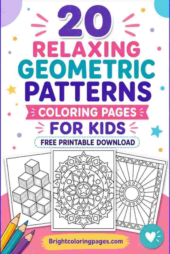20 Relaxing Geometric Patterns Coloring Pages for Kids (Free Printable Download)