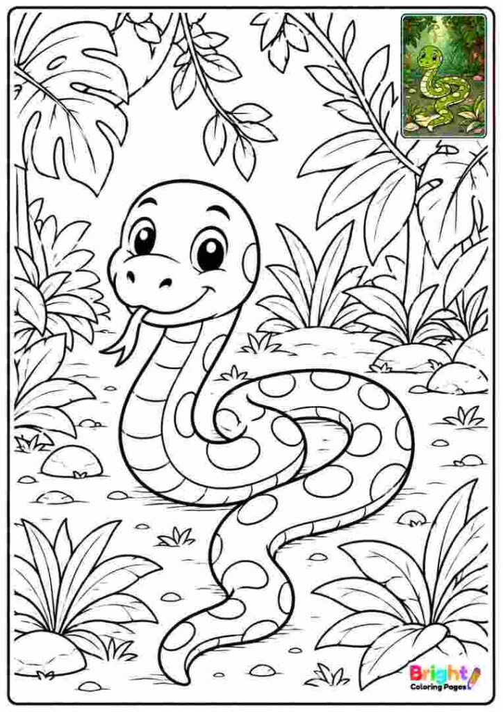 Jungle Snake Coloring Page