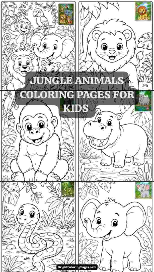 25 Jungle Animals Coloring Pages For Kids (Free Printable Download)