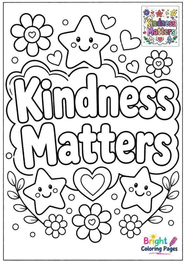 Kindness Matters Coloring Page