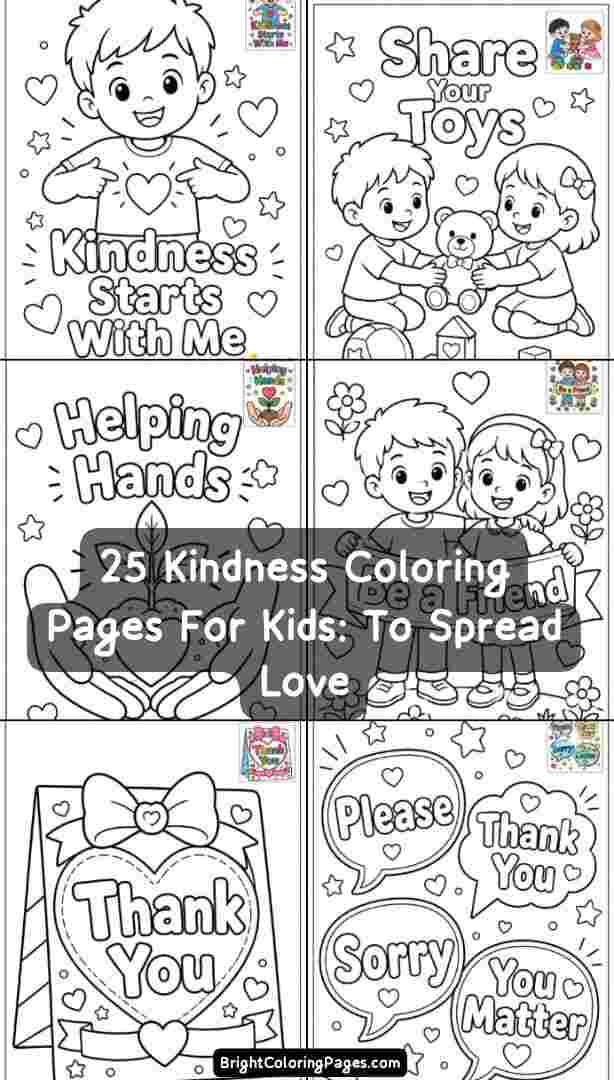 25 Kindness Coloring Pages For Kids: Free Printable To Spread Love