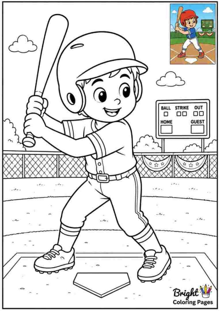 Baseball Batter Ready to Swing coloring page