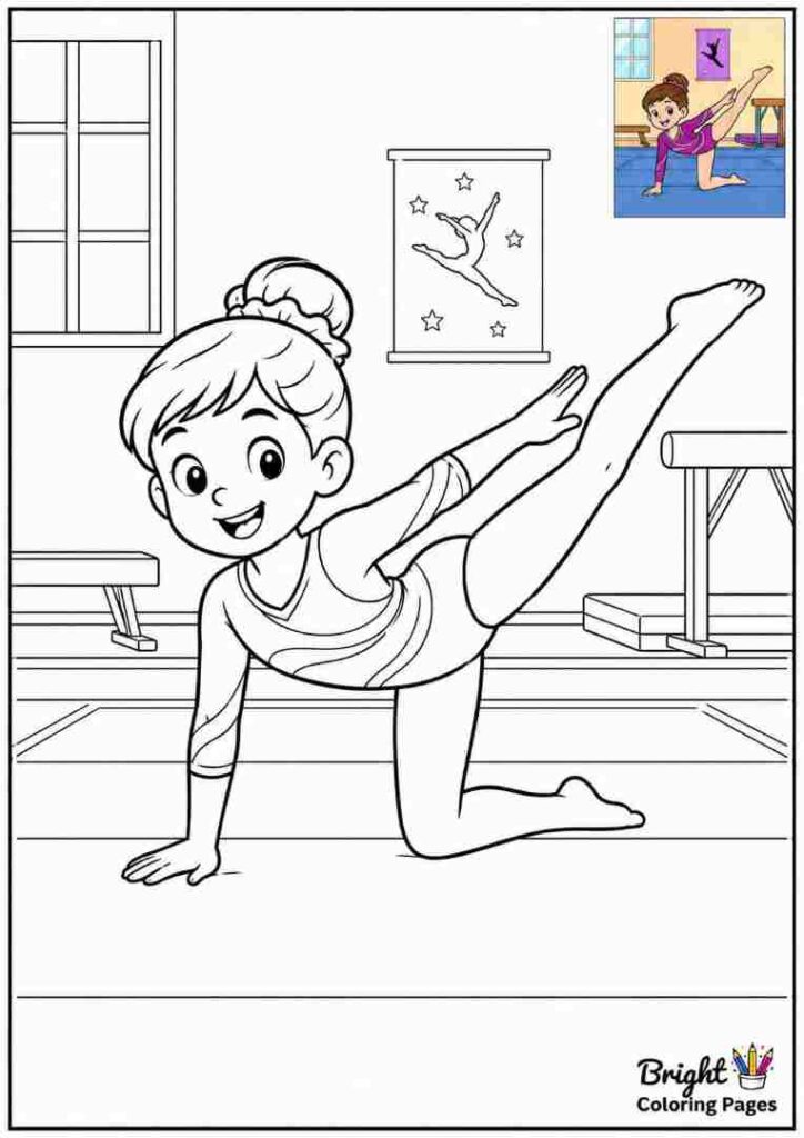 Gymnast Doing a Floor Pose coloring page