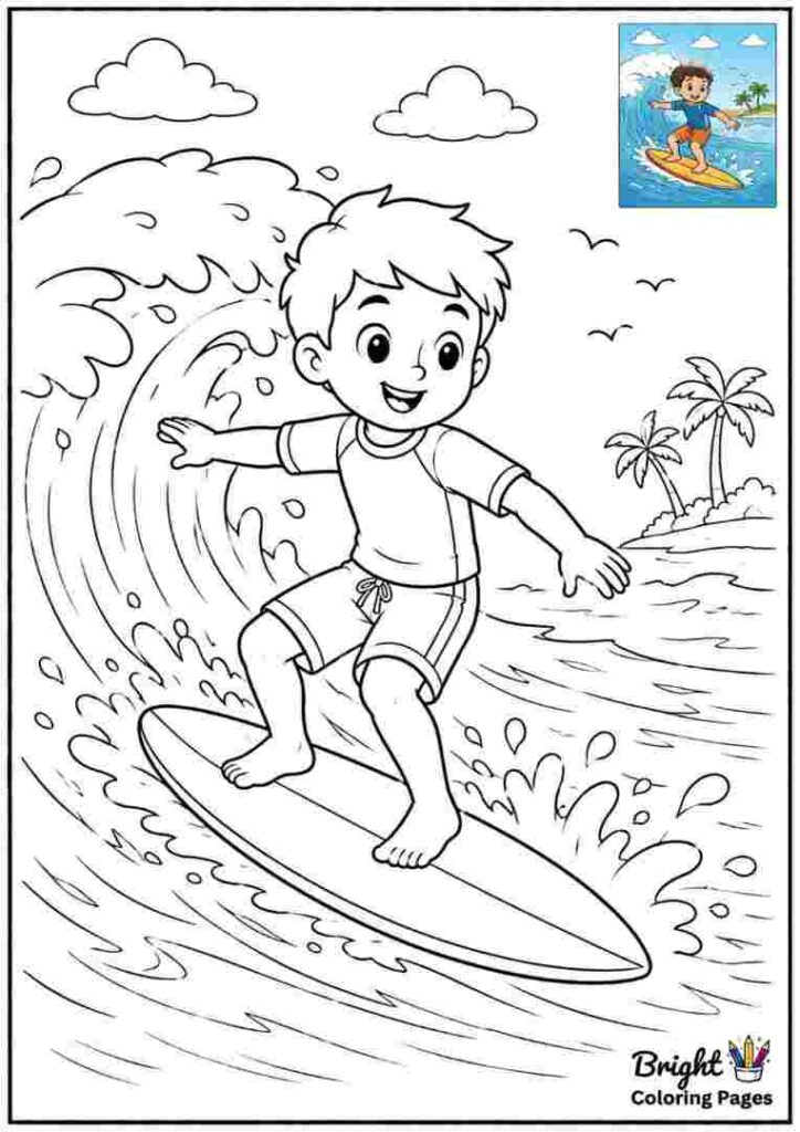Surfer Riding a Wave