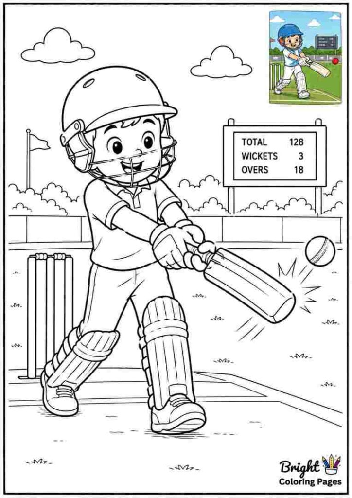 Cricket Batter Hitting the Ball