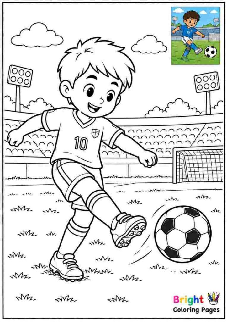 Soccer Player Kicking a Ball