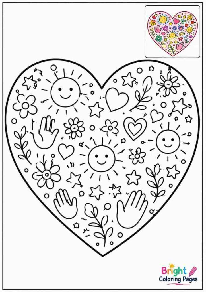 Thankful Heart Coloring Page
