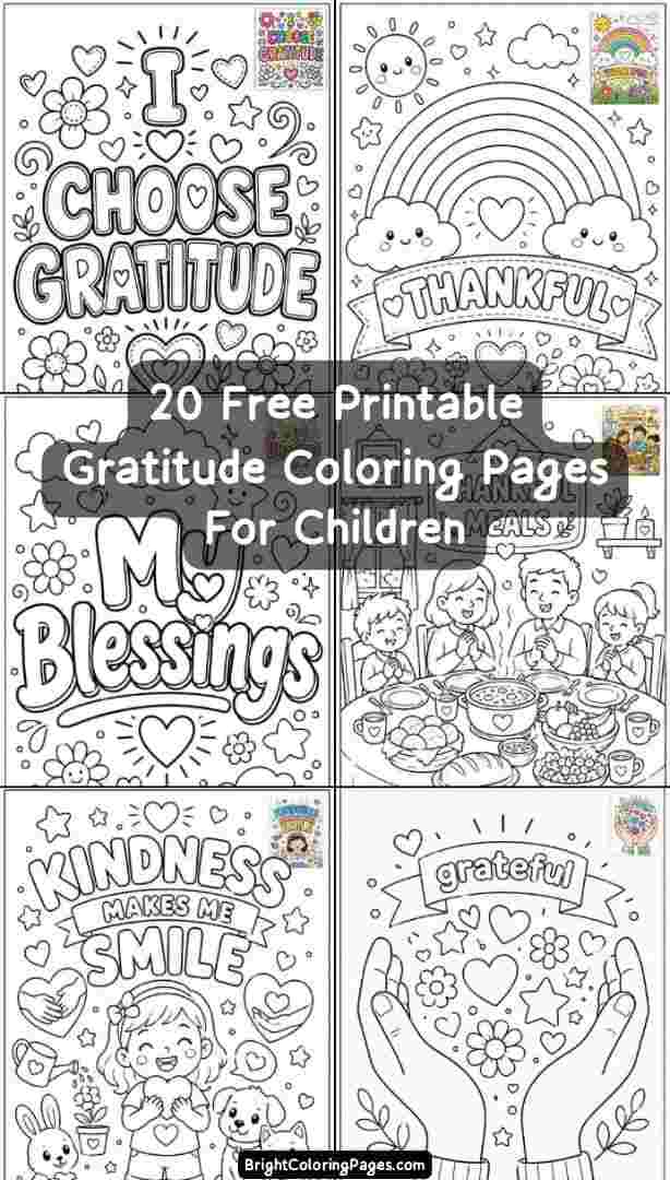 20 Gratitude Coloring Pages For Kids (Free Printable Download)