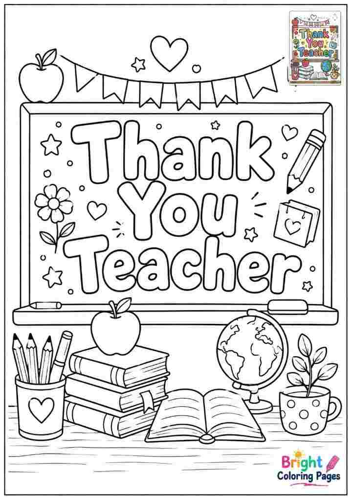Thank You Teacher Coloring Page