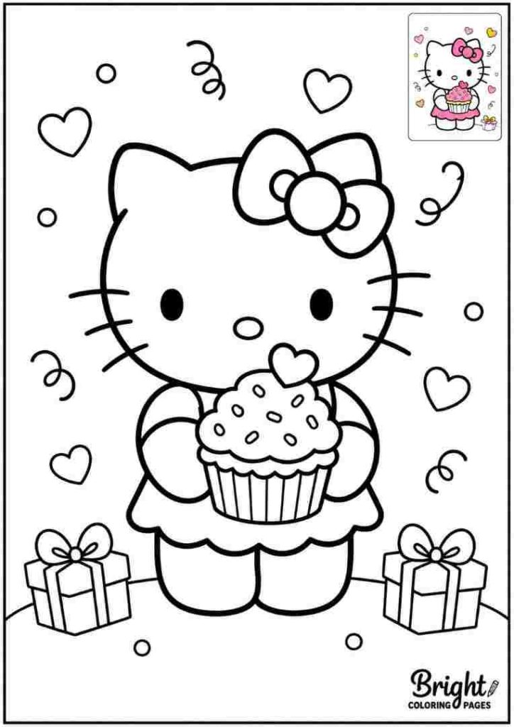 Hello Kitty with a Cupcake