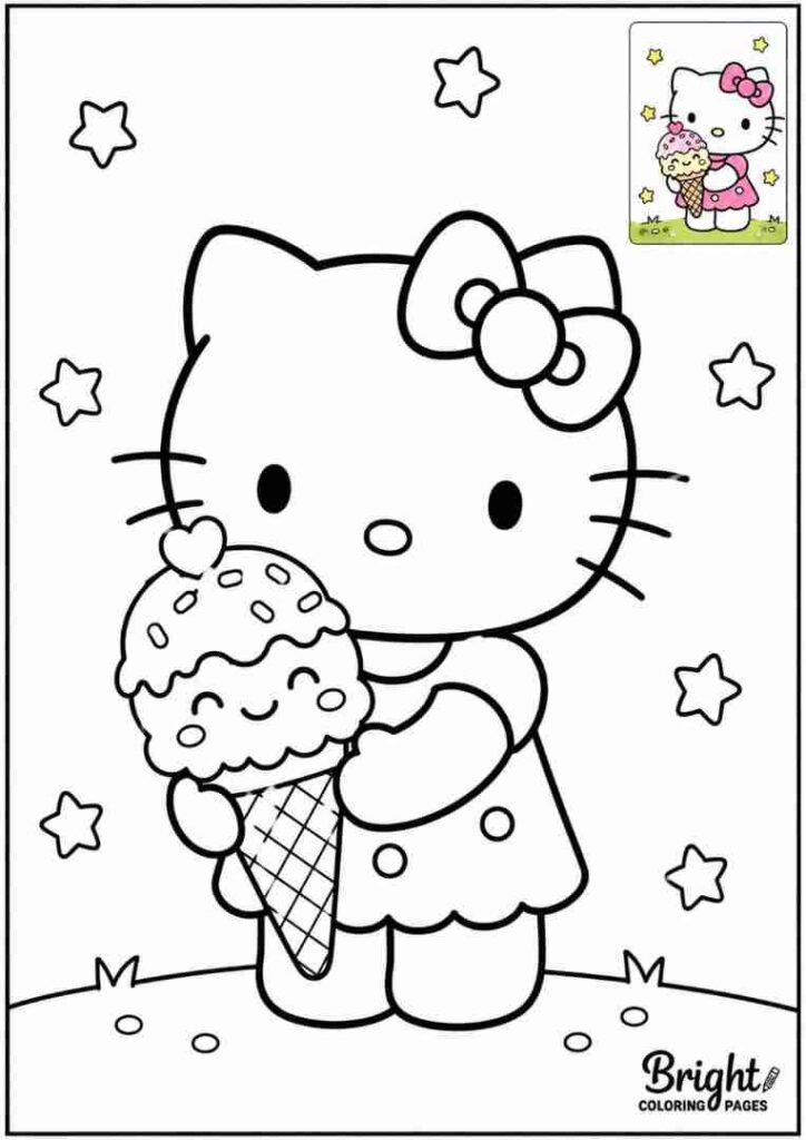 Hello Kitty with an Ice Cream Cone
