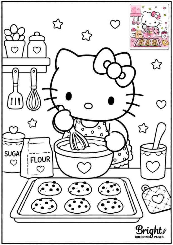 Hello Kitty Baking Cookies