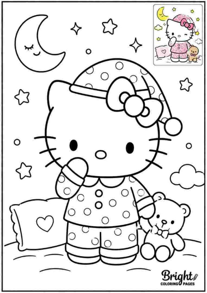 Hello Kitty Wearing Pajamas