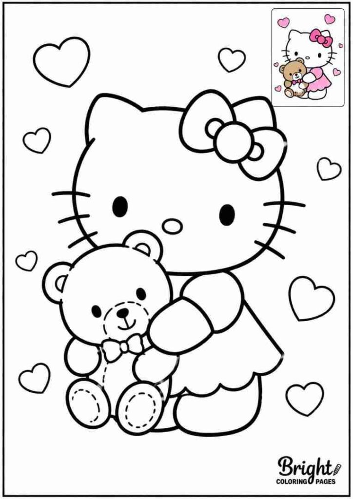 Hello Kitty with a Teddy Bear