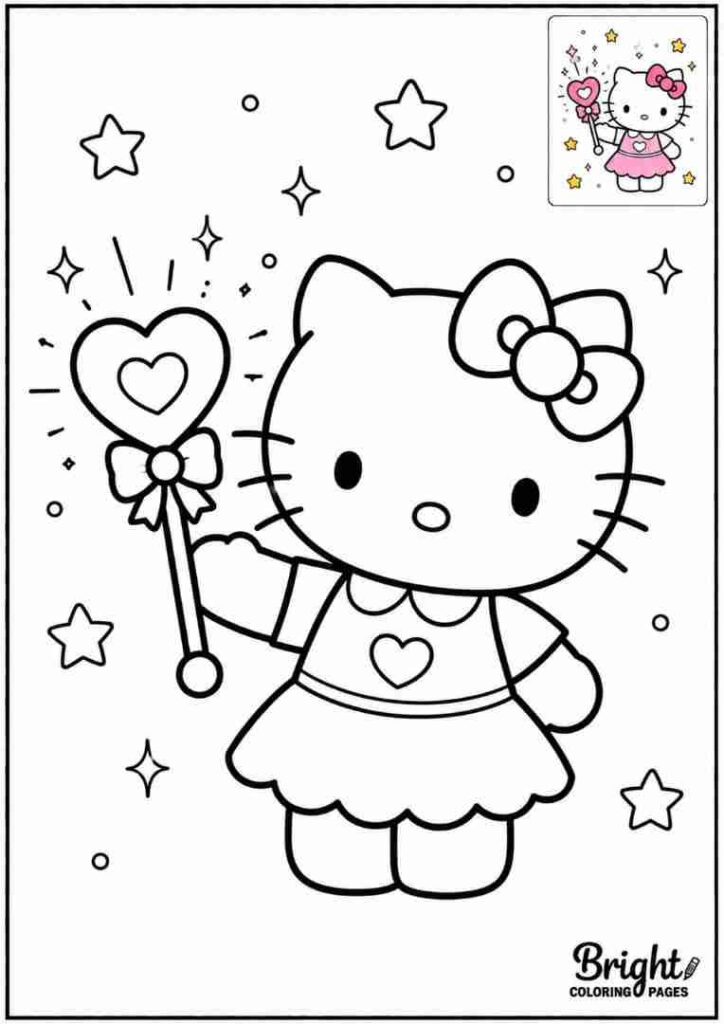 Hello Kitty with a Heart Wand