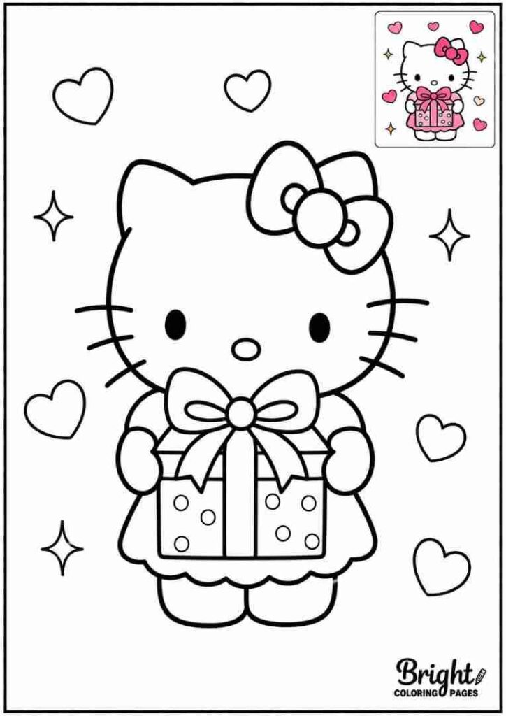 Hello Kitty with a Ribbon Gift