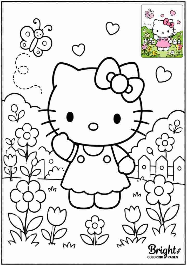 Hello Kitty in a Garden