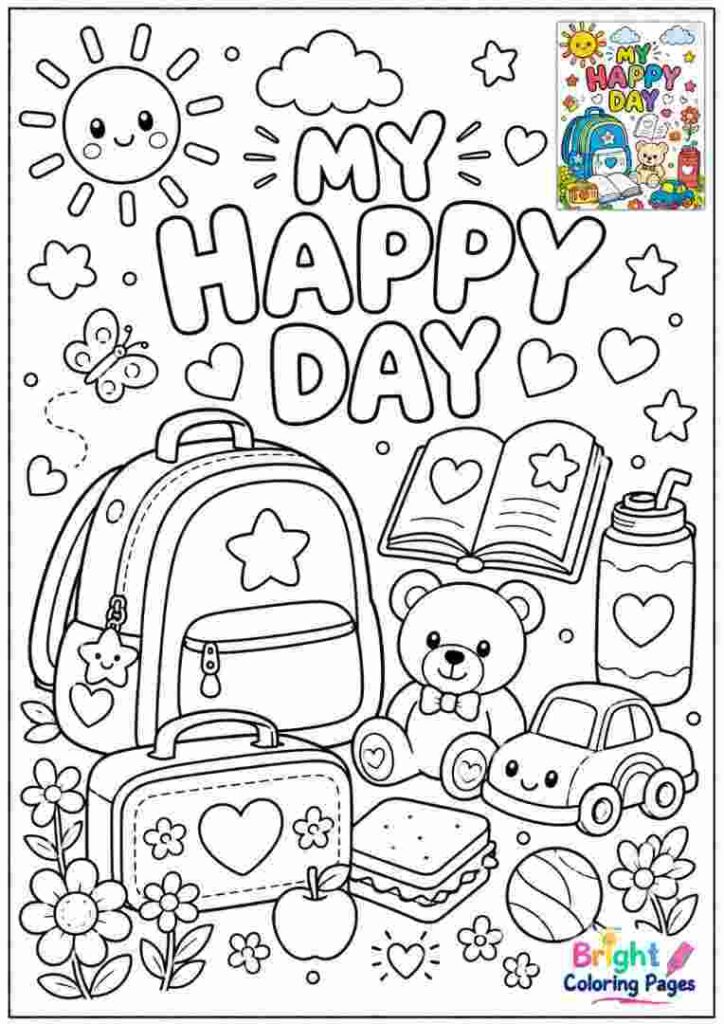 My Happy Day Coloring Page