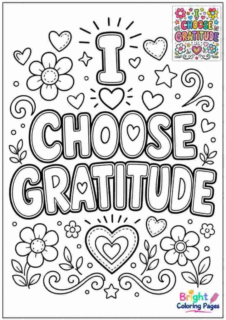 I Choose Gratitude Coloring Page