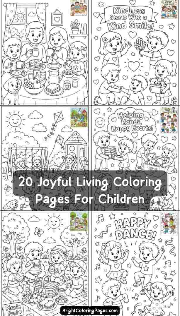 20 Joyful Living Coloring Pages For Children (Free Printable Download)