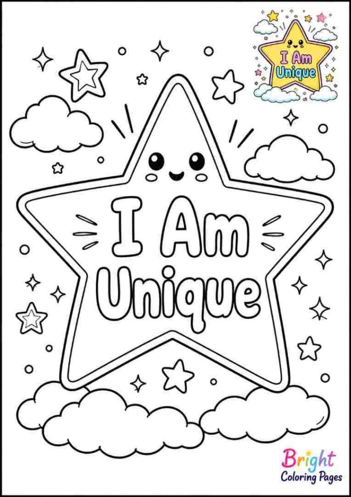 Unique and Special Star Coloring Page
