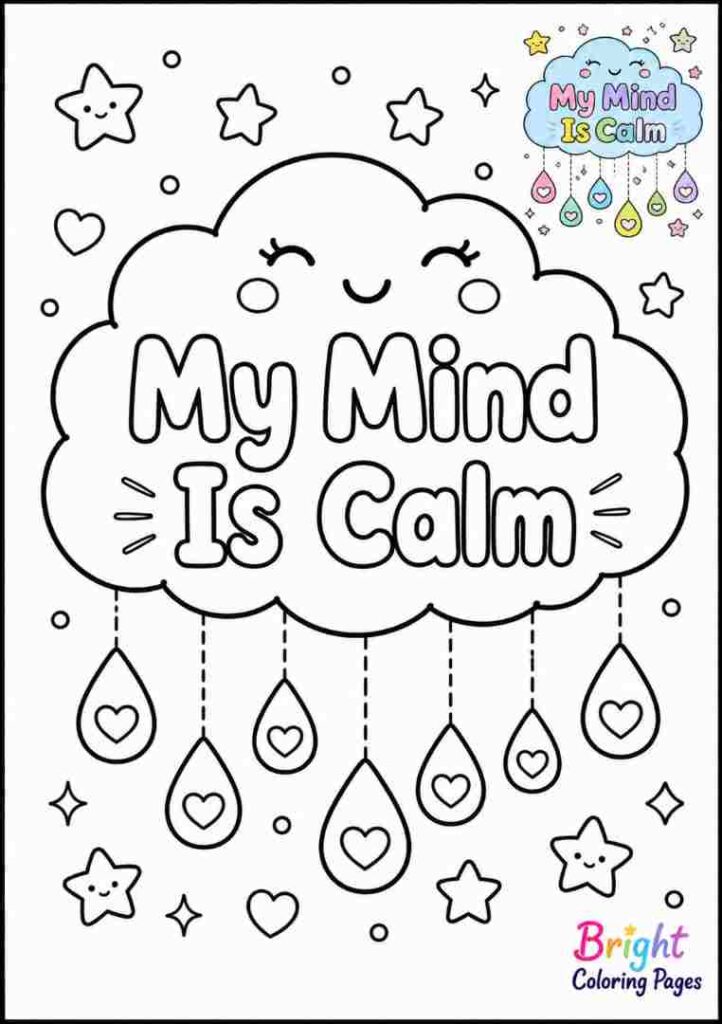 Calm Mind Cloud Coloring Page