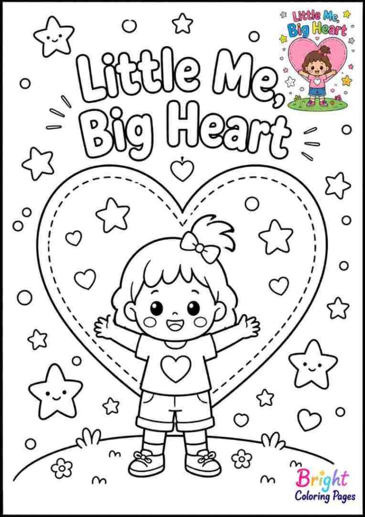Little Me, Big Heart Coloring Page