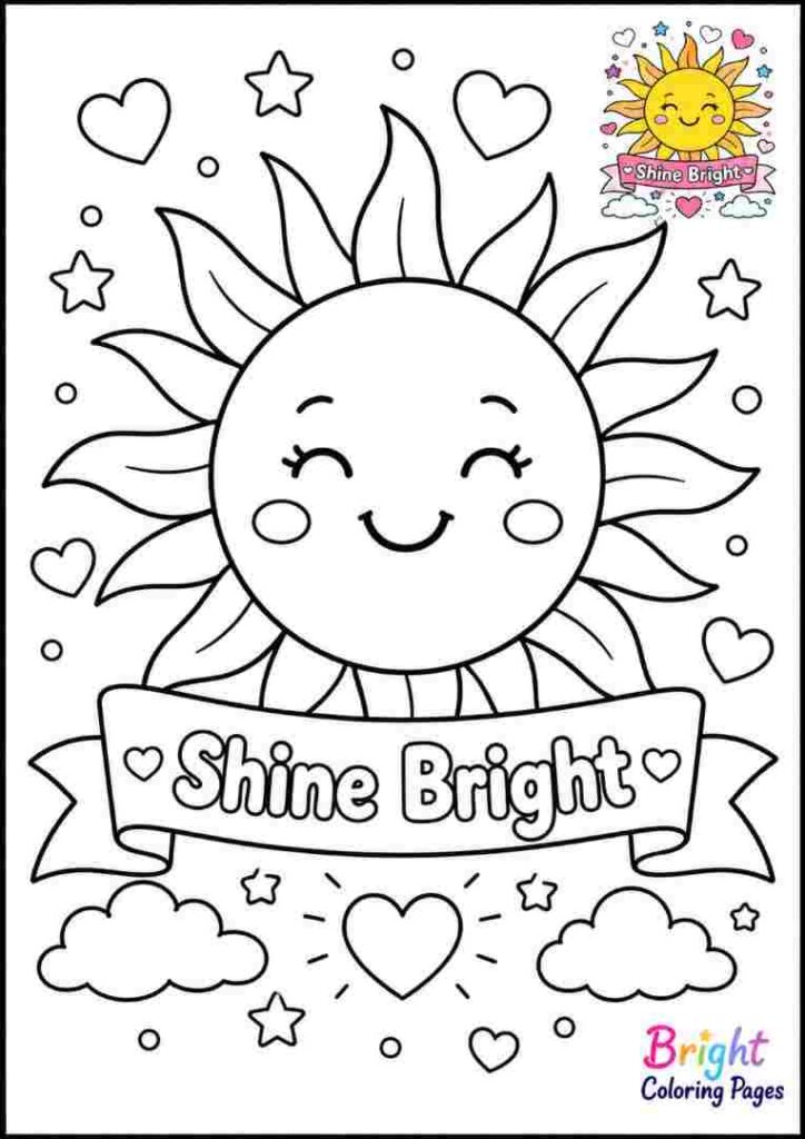 Self Love Sun Coloring Page