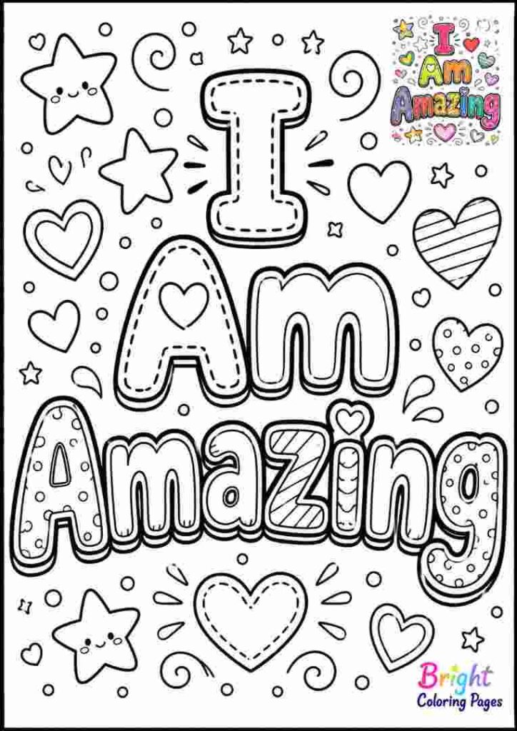 I Am Amazing Coloring Page