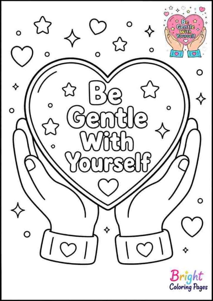 Happy Heart Hands Coloring Page