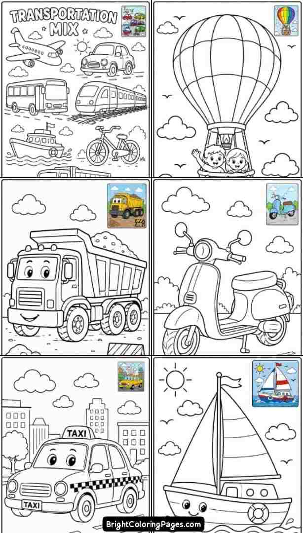 Transportation Coloring Pages For Kids (Free Printable Download)