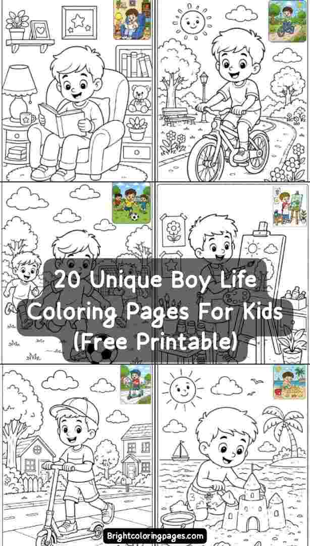 20 Unique Boy Life Coloring Pages For Kids (Free Printable Download)