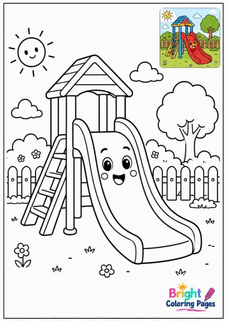 Playground Slide Coloring Page
