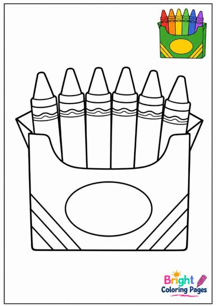 Happy Crayon Box Coloring Page