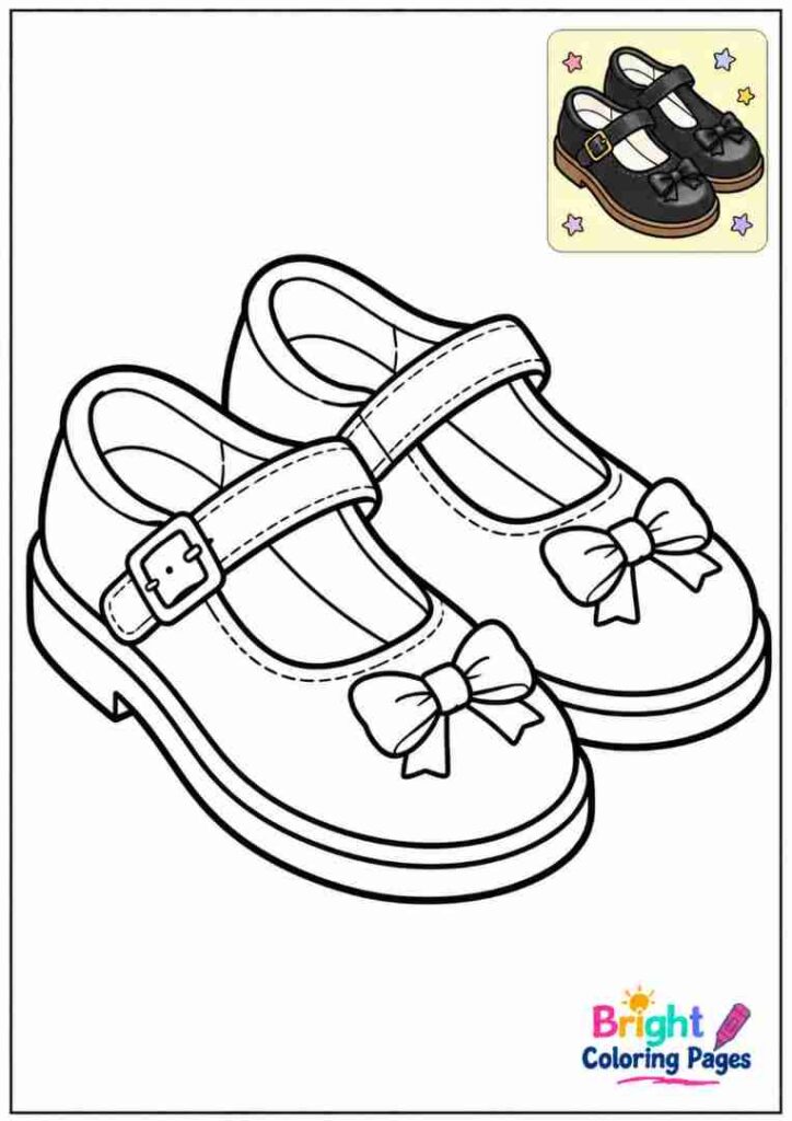 School Shoes Coloring Page
