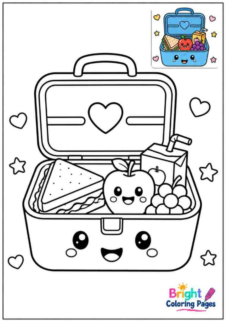 School Lunch Box Coloring Page