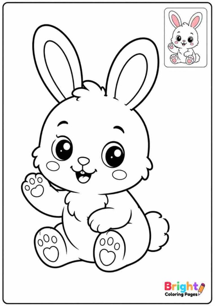 Kawaii Bunny coloring page