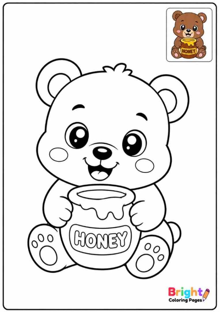 Kawaii Bear coloring page