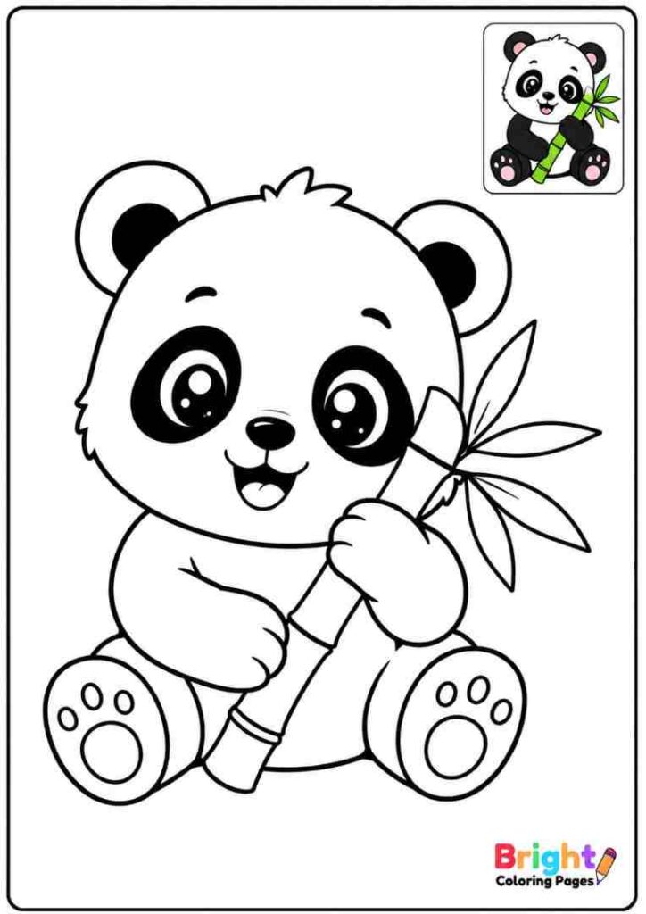Kawaii Panda Coloring Page