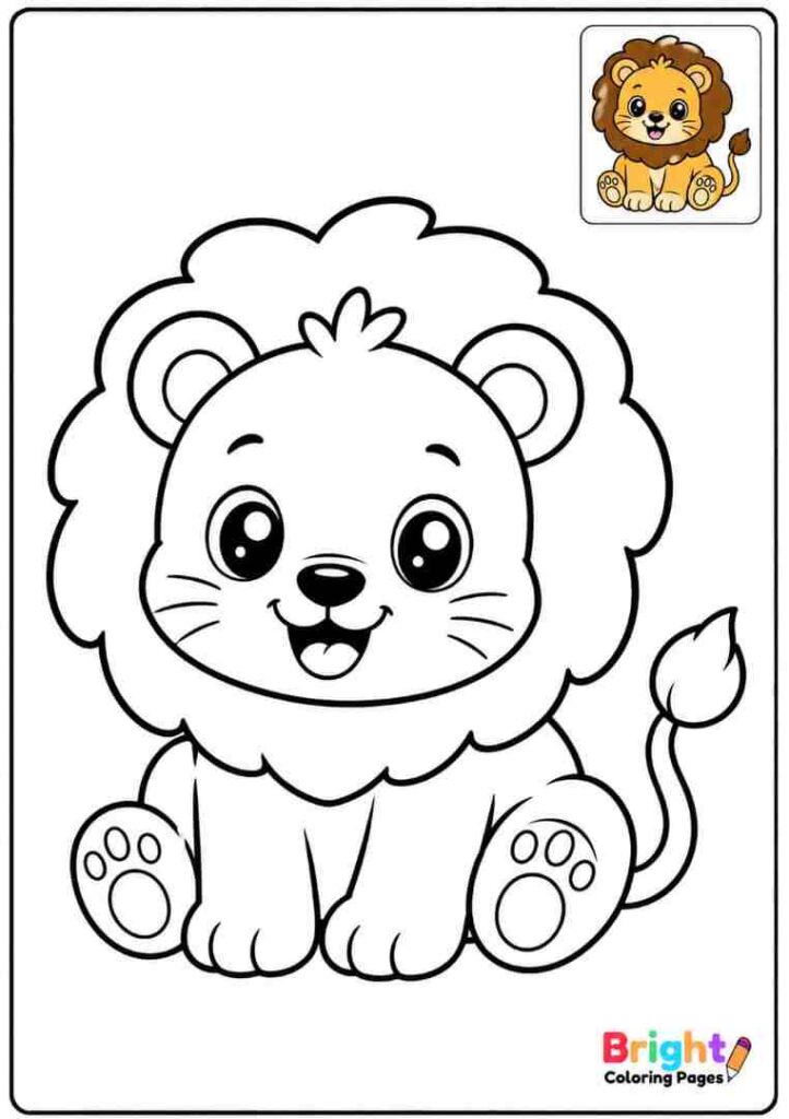 Kawaii Lion coloring page