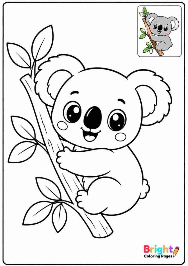 Kawaii Koala coloring page