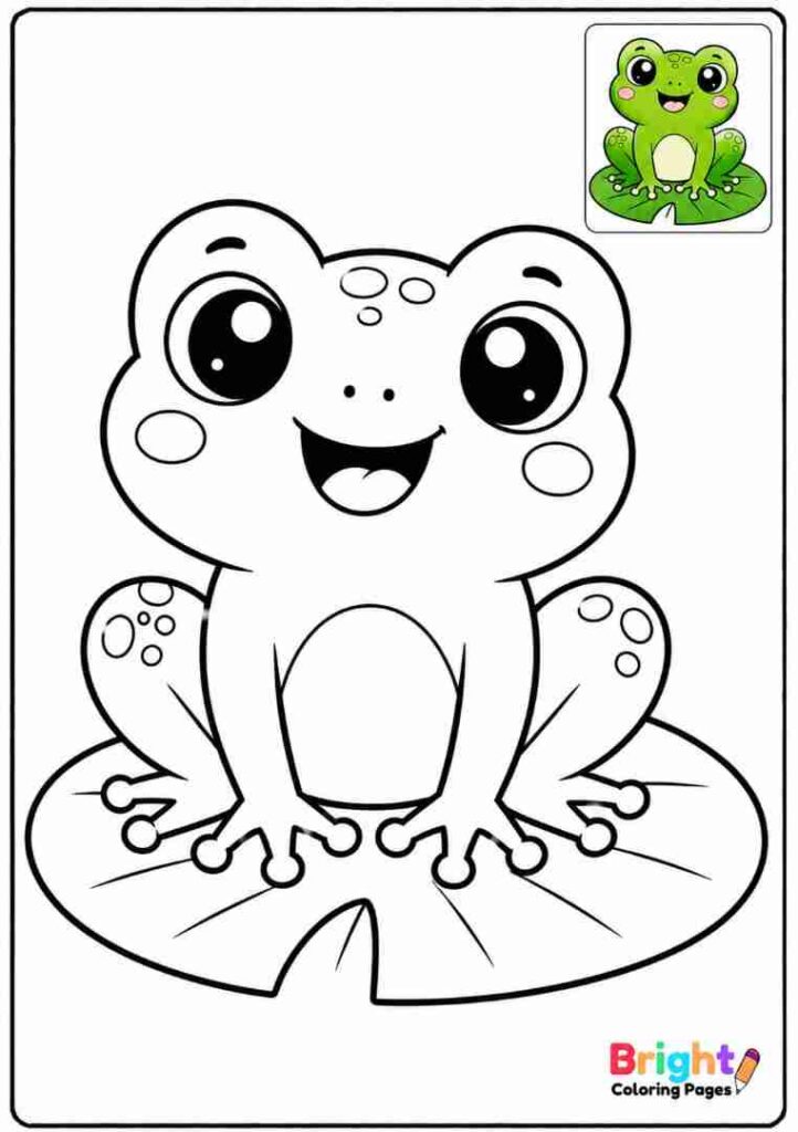 Kawaii Frog coloring page